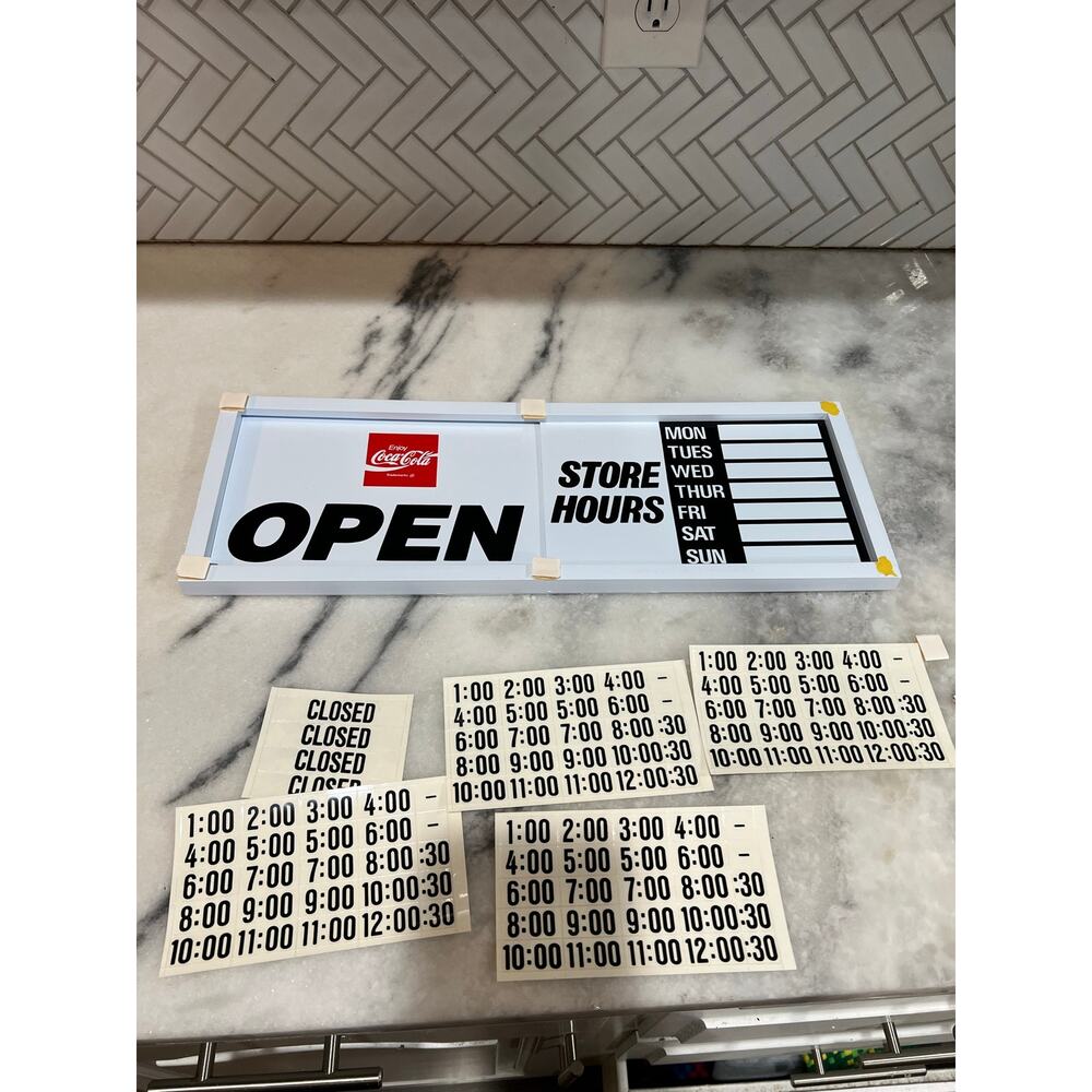 Vintage Coca Cola Store Hours OPEN CLOSED Sign Ridan Displays POS